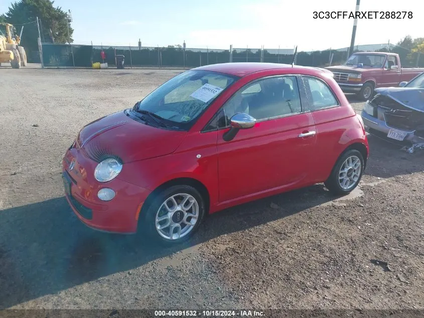 2014 Fiat 500 Pop VIN: 3C3CFFARXET288278 Lot: 40591532