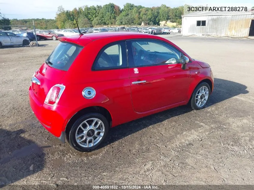 2014 Fiat 500 Pop VIN: 3C3CFFARXET288278 Lot: 40591532