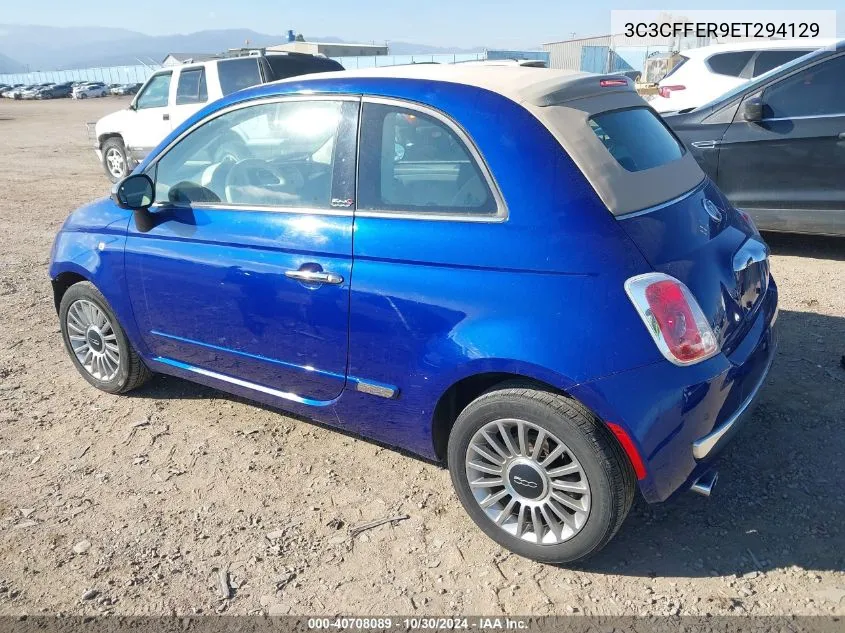 2014 Fiat 500C Lounge VIN: 3C3CFFER9ET294129 Lot: 40708089