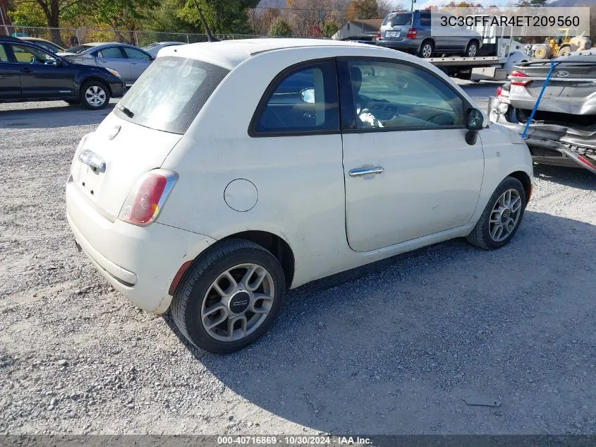 2014 Fiat 500 Pop VIN: 3C3CFFAR4ET209560 Lot: 40716869