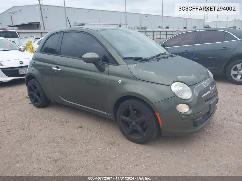 2014 Fiat 500 Pop VIN: 3C3CFFARXET294002 Lot: 40772567