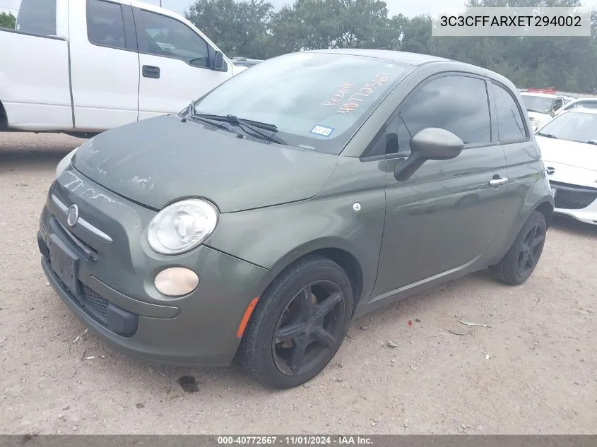 2014 Fiat 500 Pop VIN: 3C3CFFARXET294002 Lot: 40772567