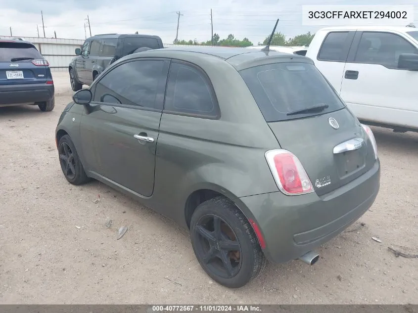 2014 Fiat 500 Pop VIN: 3C3CFFARXET294002 Lot: 40772567