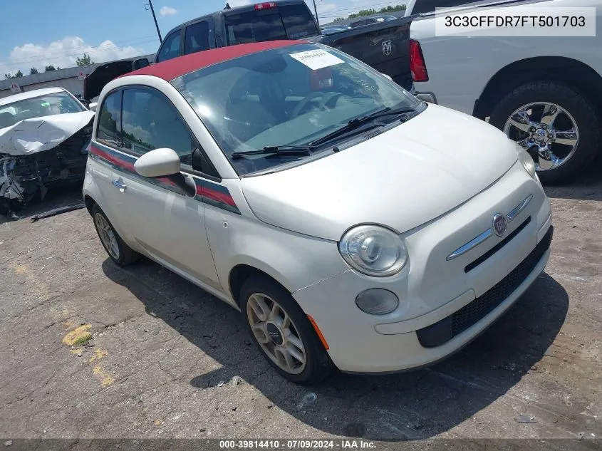 2015 Fiat 500C Pop VIN: 3C3CFFDR7FT501703 Lot: 39814410