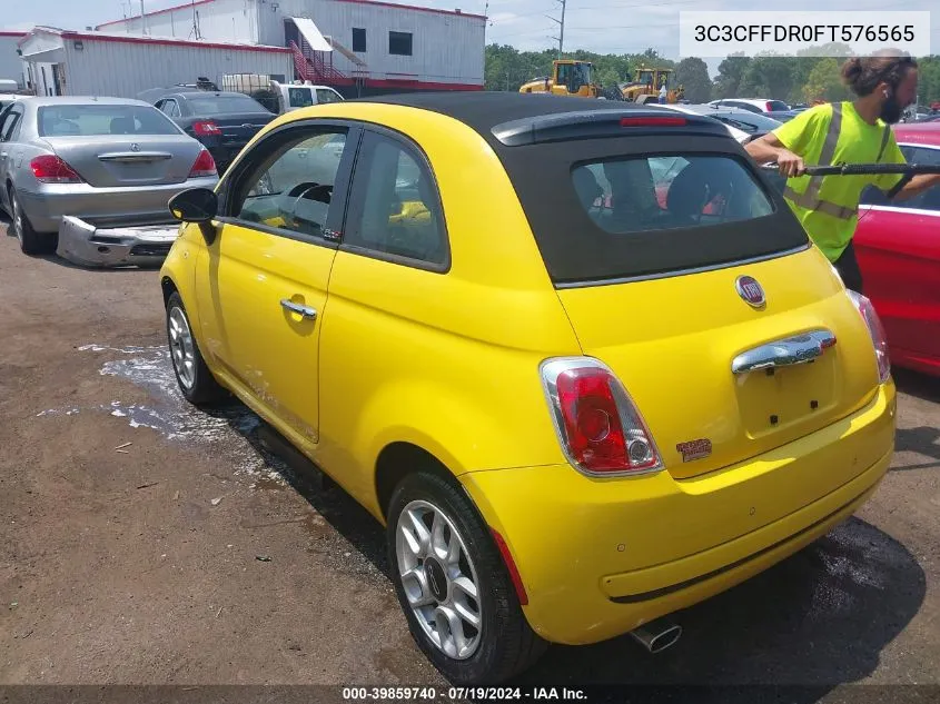 2015 Fiat 500C Pop VIN: 3C3CFFDR0FT576565 Lot: 39859740