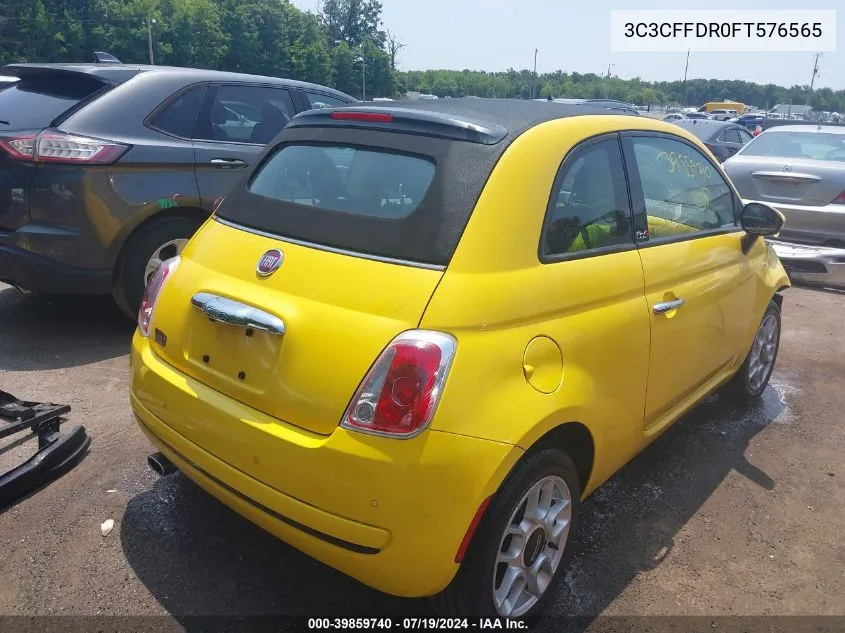 2015 Fiat 500C Pop VIN: 3C3CFFDR0FT576565 Lot: 39859740