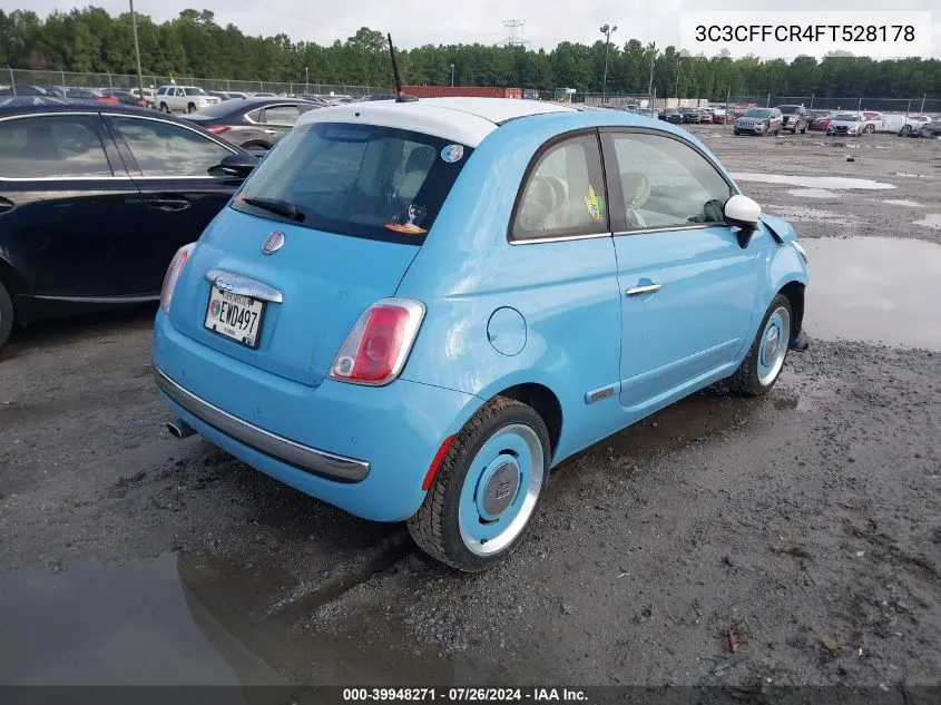 2015 Fiat 500 1957 Edition VIN: 3C3CFFCR4FT528178 Lot: 39948271