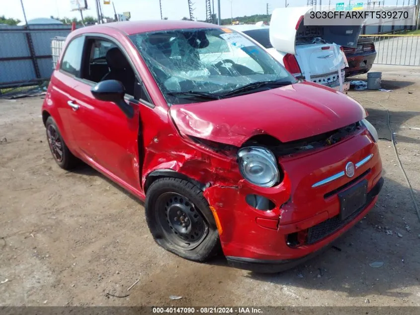 2015 Fiat 500 Pop VIN: 3C3CFFARXFT539270 Lot: 40147090