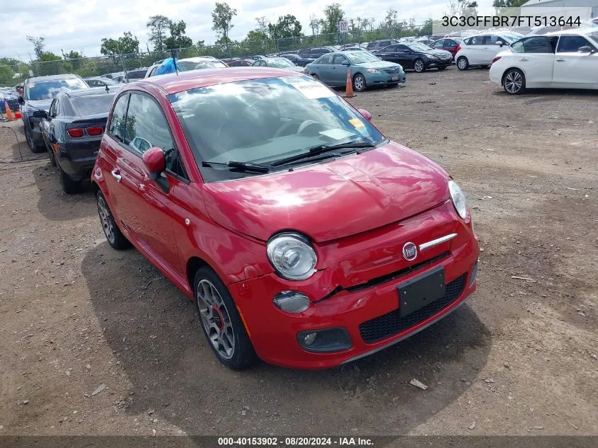 2015 Fiat 500 Sport VIN: 3C3CFFBR7FT513644 Lot: 40153902