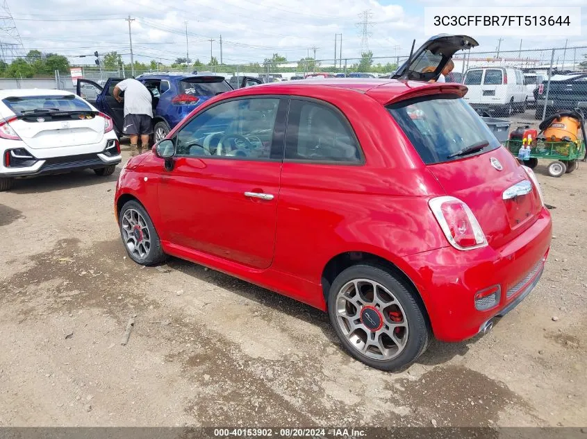 2015 Fiat 500 Sport VIN: 3C3CFFBR7FT513644 Lot: 40153902