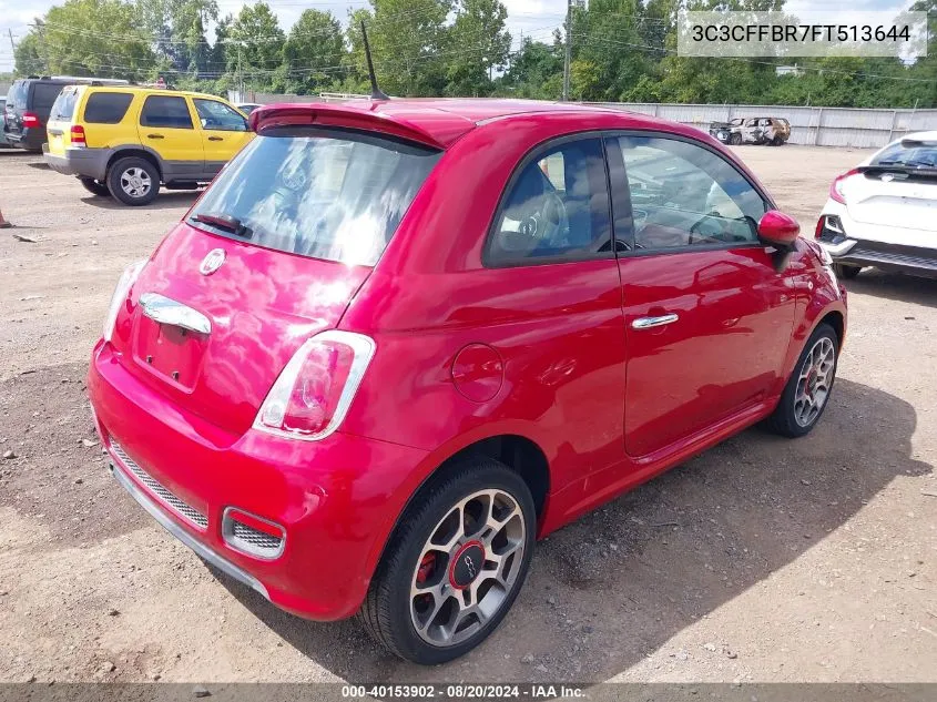 2015 Fiat 500 Sport VIN: 3C3CFFBR7FT513644 Lot: 40153902