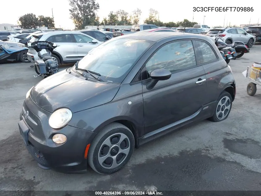 2015 Fiat 500E Battery Electric VIN: 3C3CFFGE6FT709886 Lot: 40264396