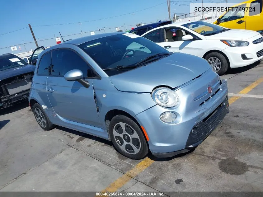 2015 Fiat 500E Battery Electric VIN: 3C3CFFGE4FT749724 Lot: 40265874