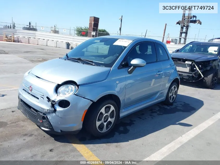 2015 Fiat 500E Battery Electric VIN: 3C3CFFGE4FT749724 Lot: 40265874