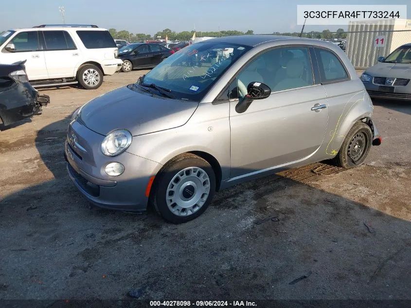 2015 Fiat 500 Pop VIN: 3C3CFFAR4FT733244 Lot: 40278098