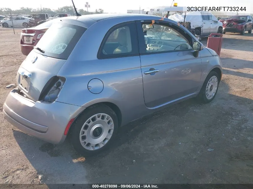 2015 Fiat 500 Pop VIN: 3C3CFFAR4FT733244 Lot: 40278098