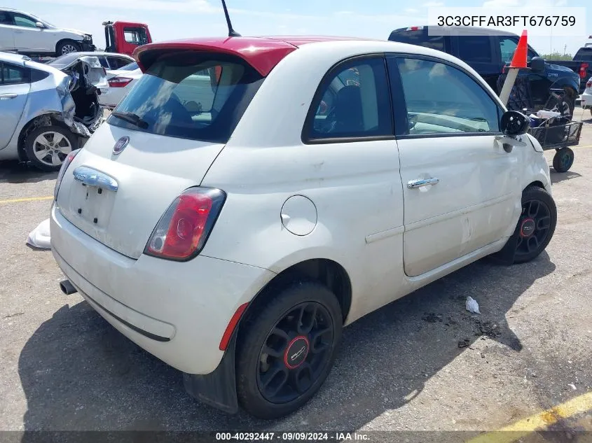 2015 Fiat 500 Ribelle VIN: 3C3CFFAR3FT676759 Lot: 40292447