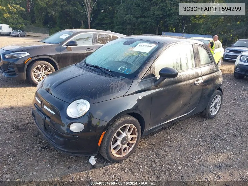 2015 Fiat 500 Pop VIN: 3C3CFFAR1FT594299 Lot: 40334760