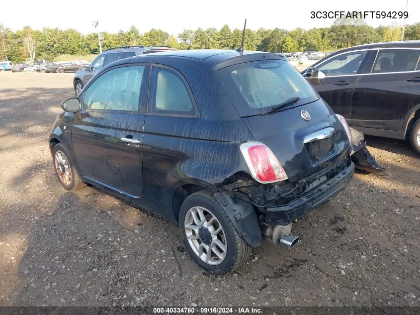 2015 Fiat 500 Pop VIN: 3C3CFFAR1FT594299 Lot: 40334760