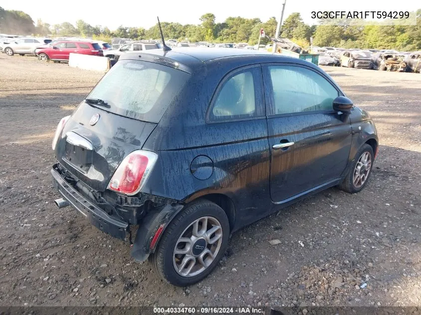 2015 Fiat 500 Pop VIN: 3C3CFFAR1FT594299 Lot: 40334760