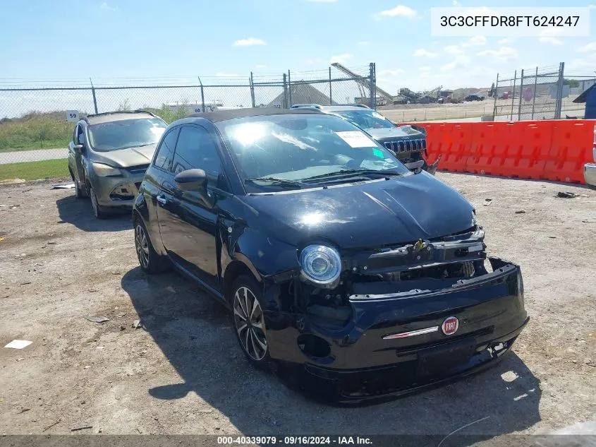 2015 Fiat 500C Pop VIN: 3C3CFFDR8FT624247 Lot: 40339079