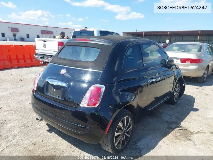 2015 Fiat 500C Pop VIN: 3C3CFFDR8FT624247 Lot: 40339079