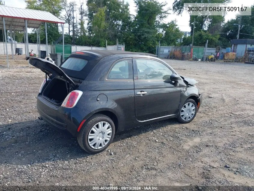 2015 Fiat 500C Pop VIN: 3C3CFFDR5FT509167 Lot: 40349995