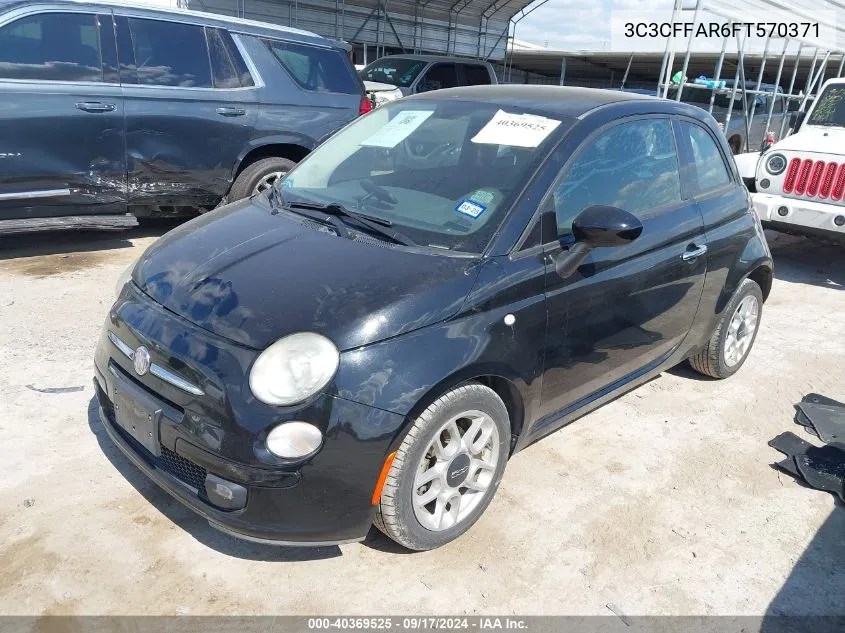 2015 Fiat 500 Pop VIN: 3C3CFFAR6FT570371 Lot: 40369525