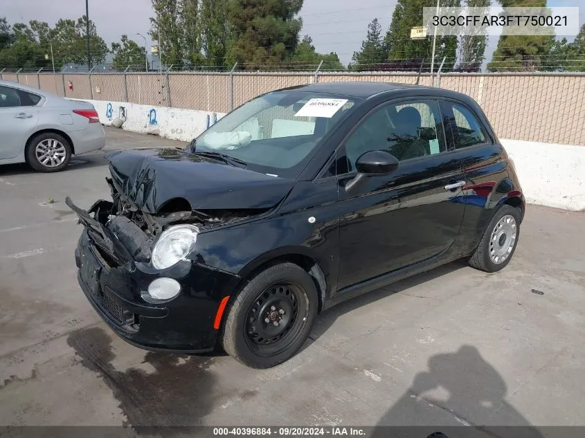 2015 Fiat 500 Pop VIN: 3C3CFFAR3FT750021 Lot: 40396884