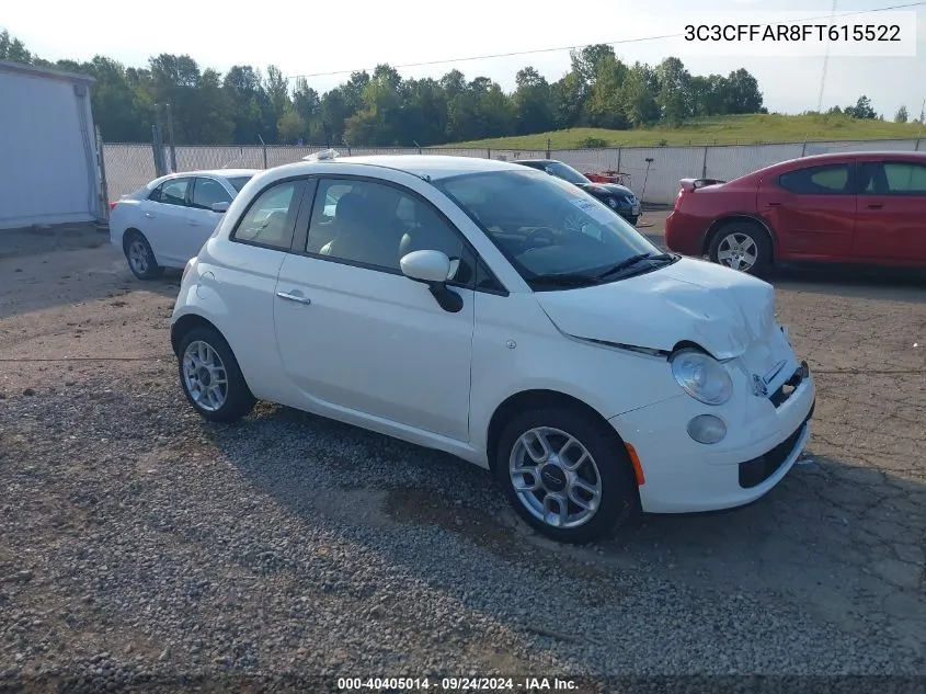 2015 Fiat 500 Pop VIN: 3C3CFFAR8FT615522 Lot: 40405014