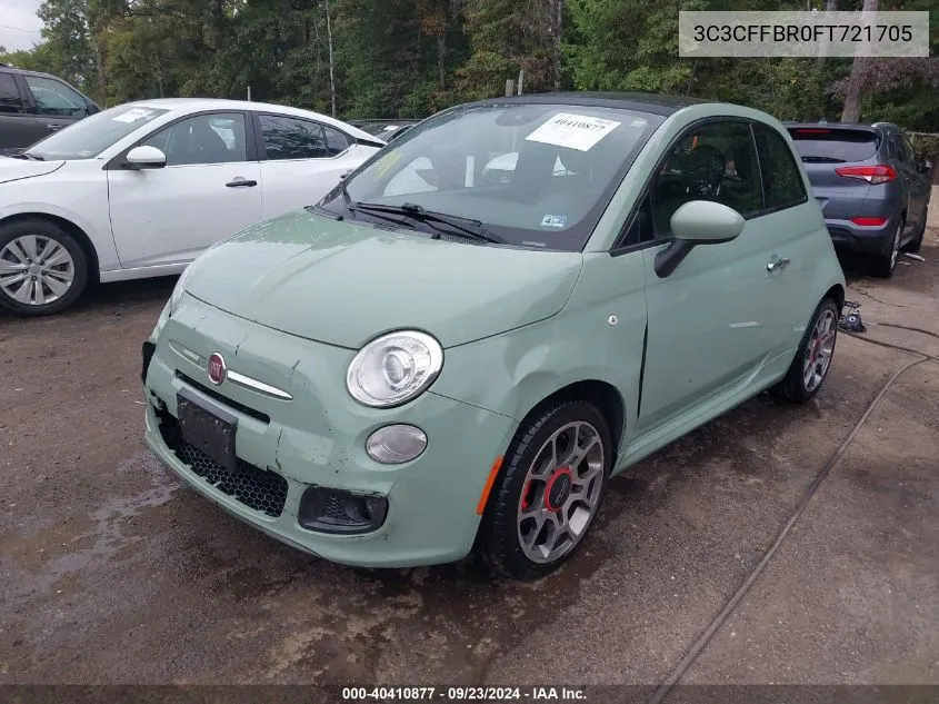 2015 Fiat 500 Sport VIN: 3C3CFFBR0FT721705 Lot: 40410877