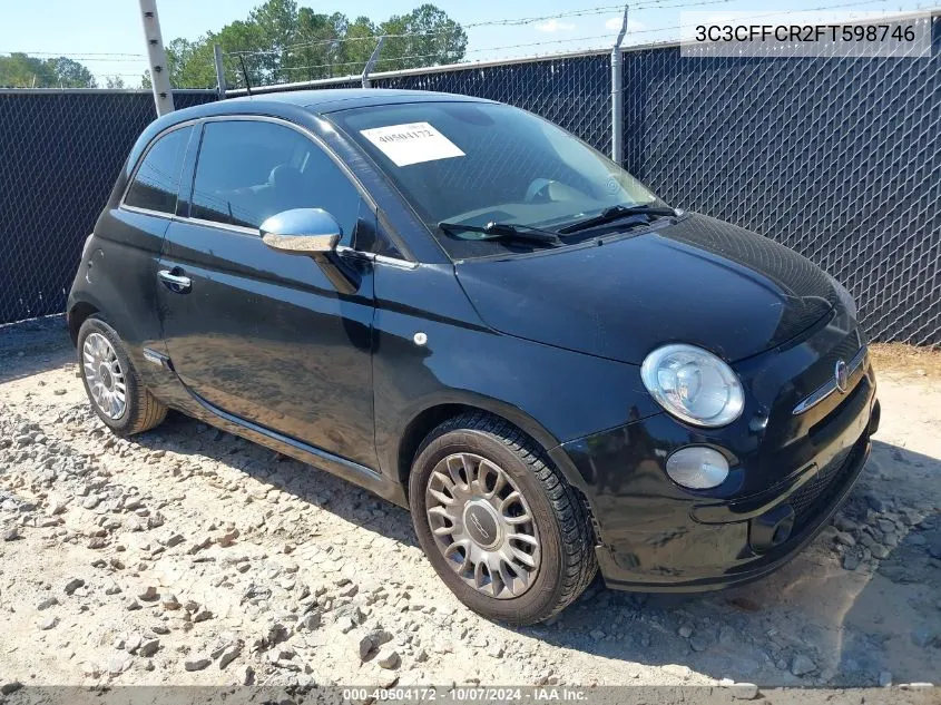 2015 Fiat 500 Lounge VIN: 3C3CFFCR2FT598746 Lot: 40504172