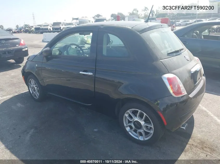 2015 Fiat 500 Pop VIN: 3C3CFFAR2FT590200 Lot: 40570011