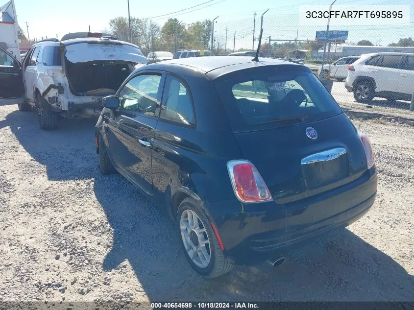 2015 Fiat 500 Pop VIN: 3C3CFFAR7FT695895 Lot: 40654698