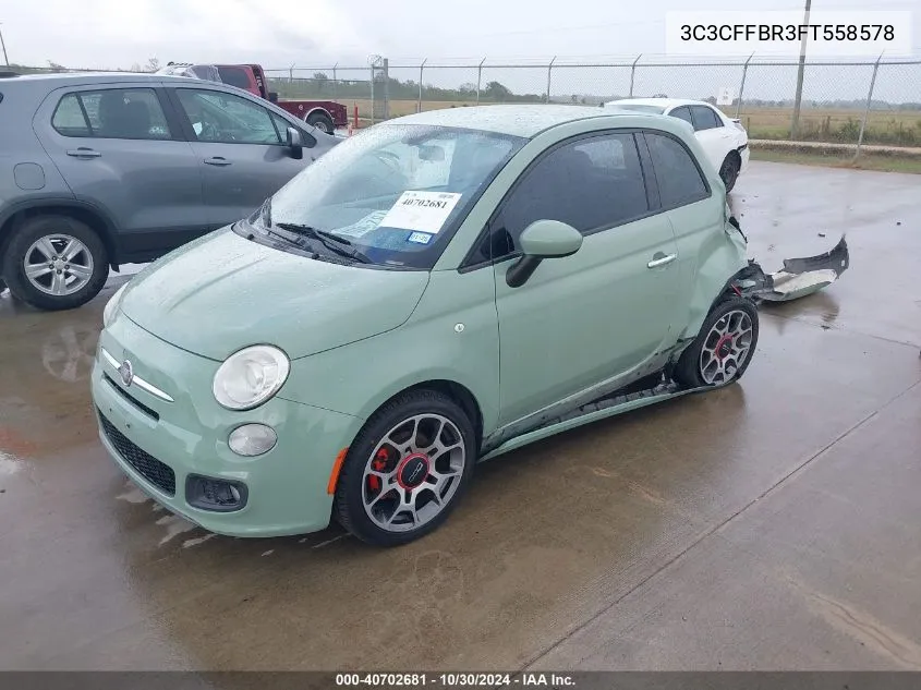 2015 Fiat 500 Sport VIN: 3C3CFFBR3FT558578 Lot: 40702681