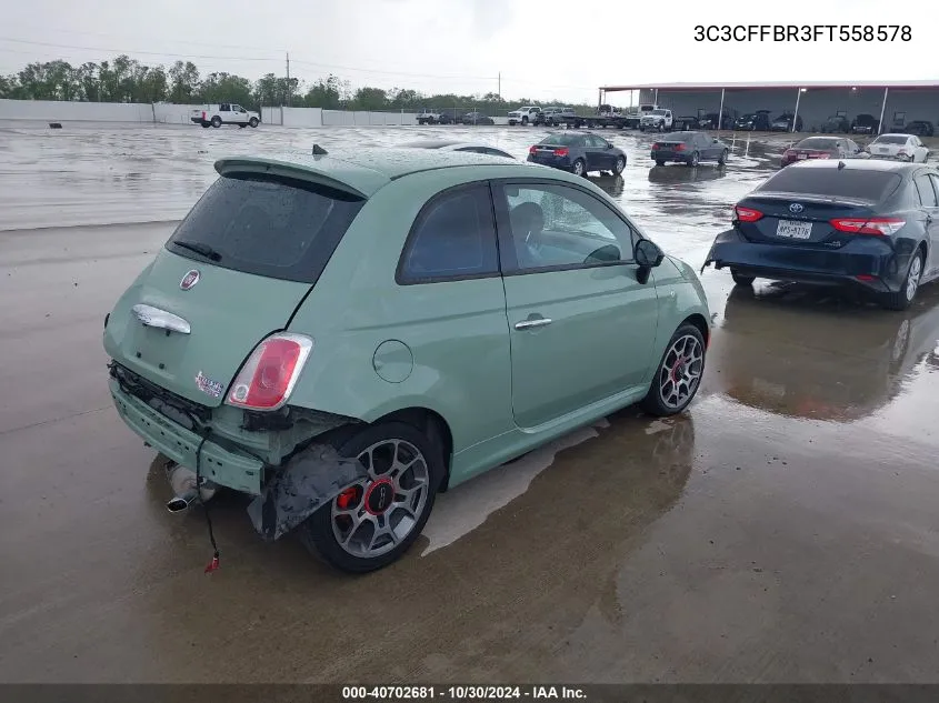 2015 Fiat 500 Sport VIN: 3C3CFFBR3FT558578 Lot: 40702681