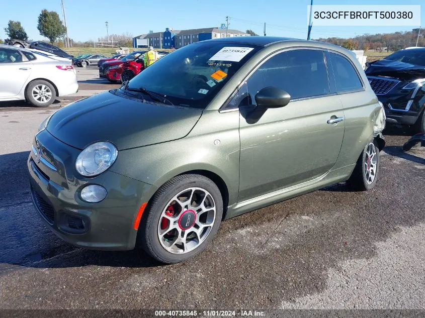 2015 Fiat 500 Sport VIN: 3C3CFFBR0FT500380 Lot: 40735845