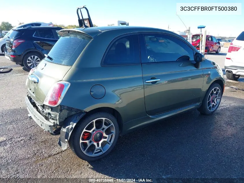 2015 Fiat 500 Sport VIN: 3C3CFFBR0FT500380 Lot: 40735845