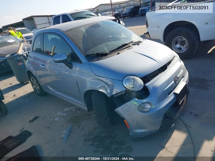 2015 Fiat 500E Battery Electric VIN: 3C3CFFGE0FT503091 Lot: 40738244