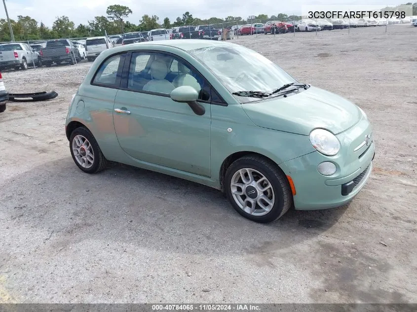 2015 Fiat 500 Pop VIN: 3C3CFFAR5FT615798 Lot: 40784065