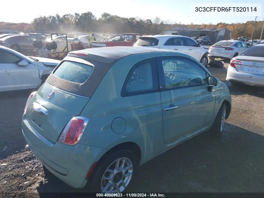 2015 Fiat 500C Pop VIN: 3C3CFFDR6FT520114 Lot: 40809623