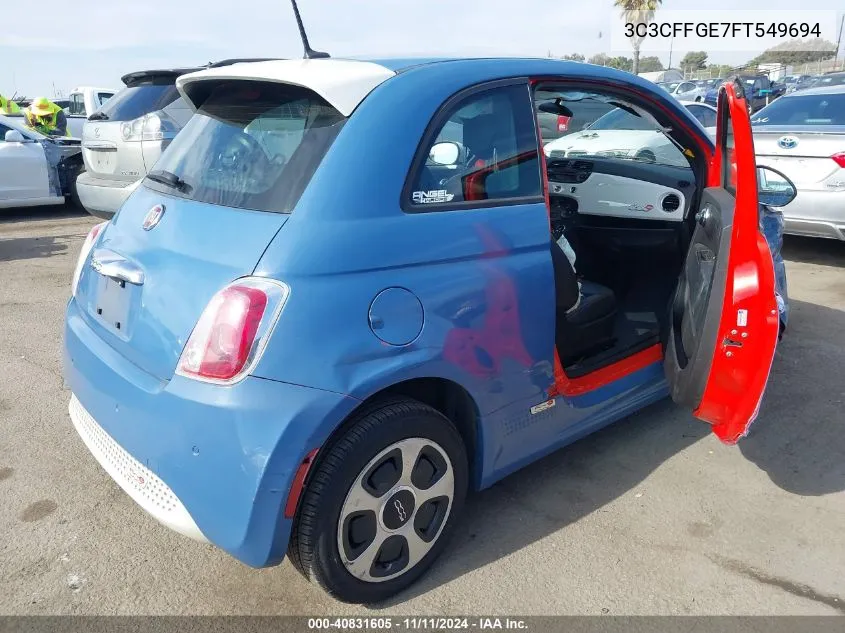 2015 Fiat 500E Battery Electric VIN: 3C3CFFGE7FT549694 Lot: 40831605