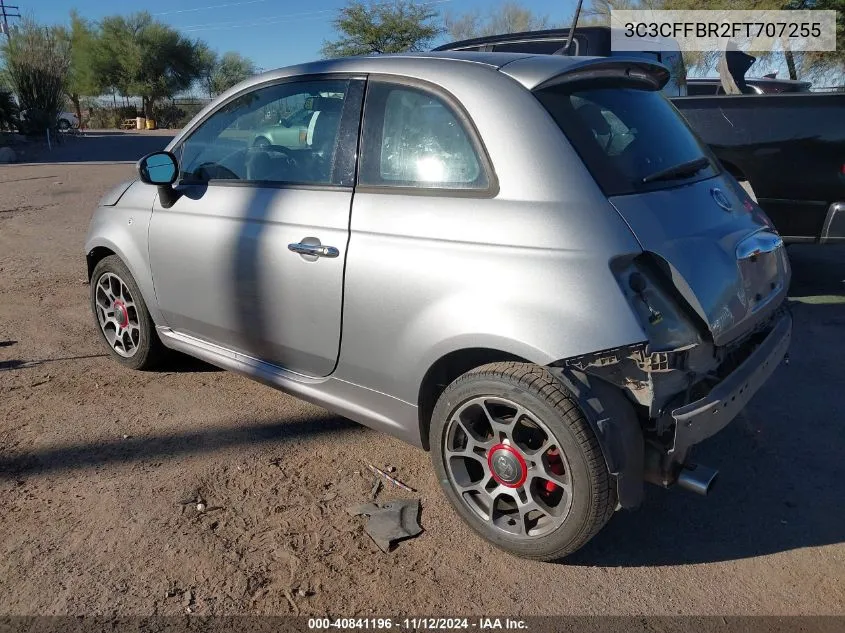 2015 Fiat 500 Sport VIN: 3C3CFFBR2FT707255 Lot: 40841196