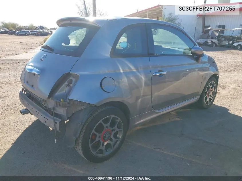 2015 Fiat 500 Sport VIN: 3C3CFFBR2FT707255 Lot: 40841196