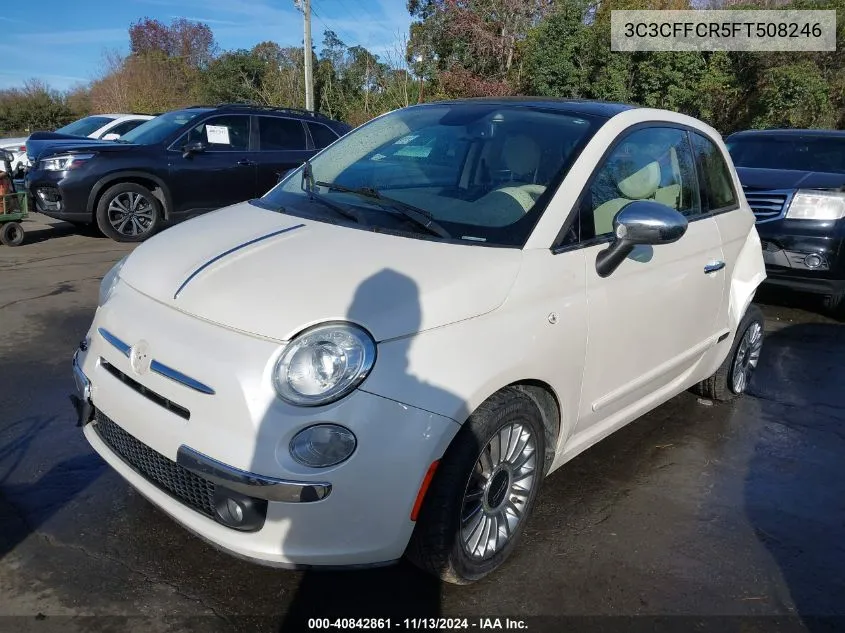 2015 Fiat 500 Lounge VIN: 3C3CFFCR5FT508246 Lot: 40842861