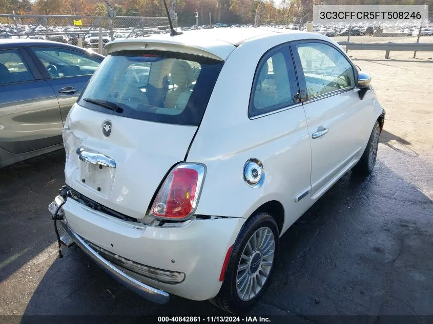 2015 Fiat 500 Lounge VIN: 3C3CFFCR5FT508246 Lot: 40842861