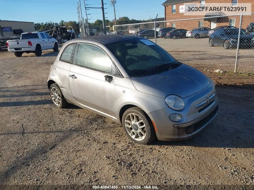 2015 Fiat 500 Pop VIN: 3C3CFFAR6FT623991 Lot: 40847455