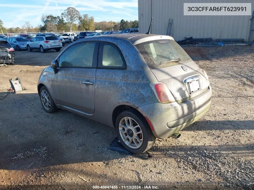 2015 Fiat 500 Pop VIN: 3C3CFFAR6FT623991 Lot: 40847455