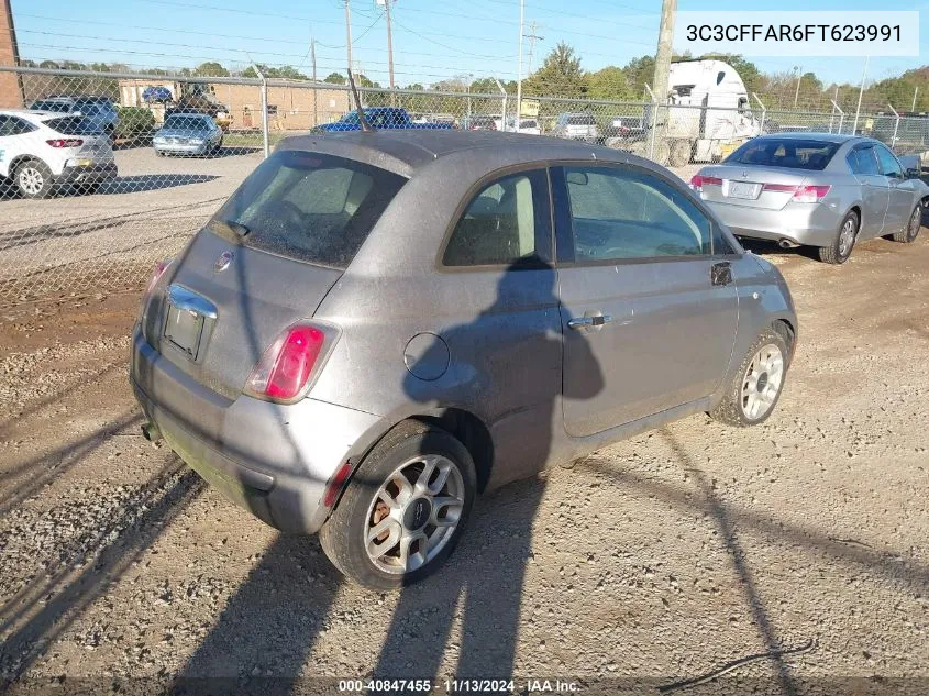 2015 Fiat 500 Pop VIN: 3C3CFFAR6FT623991 Lot: 40847455