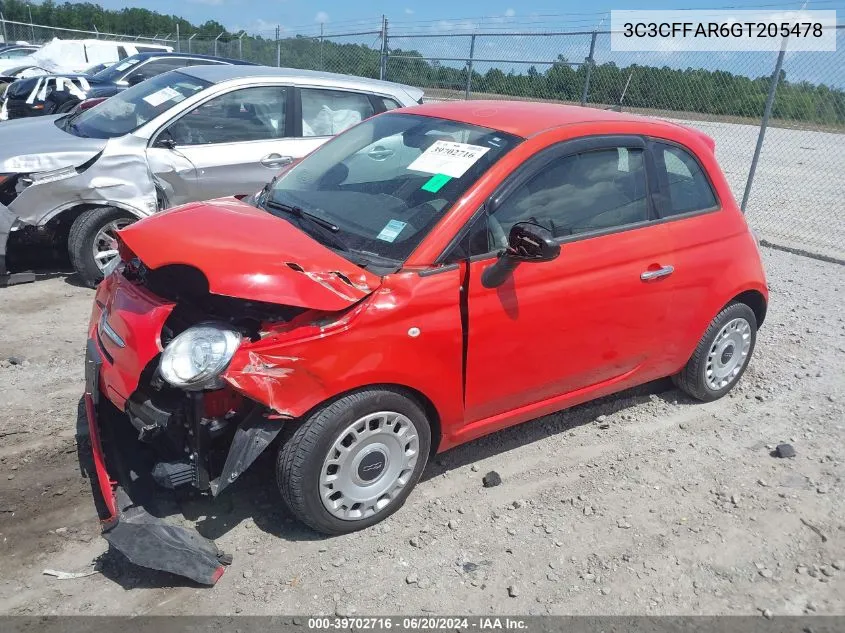 3C3CFFAR6GT205478 2016 Fiat 500 Pop